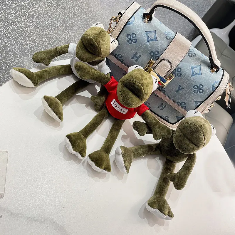 Monster Frog Bag Keychain Plush Toys Anime Stuffed Outdoor Fun Decortoy Juguete Para Niños Inquietos Children Girl Birthday Gift