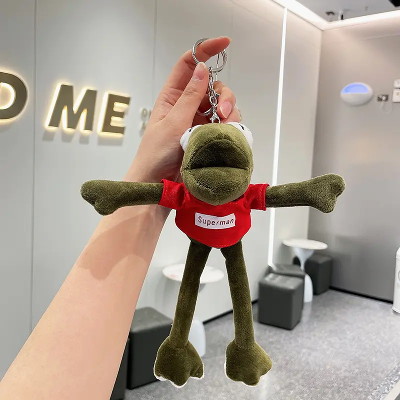 Monster Frog Bag Keychain Plush Toys Anime Stuffed Outdoor Fun Decortoy Juguete Para Niños Inquietos Children Girl Birthday Gift