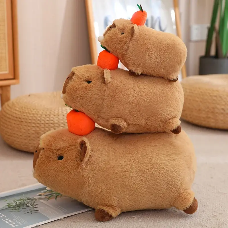 Vocal and Spit Bubbles Cute Sitting And Lieing capybara Plush Toys Cartoon Doll Soft Stuffed Children's Gift Home Decoration