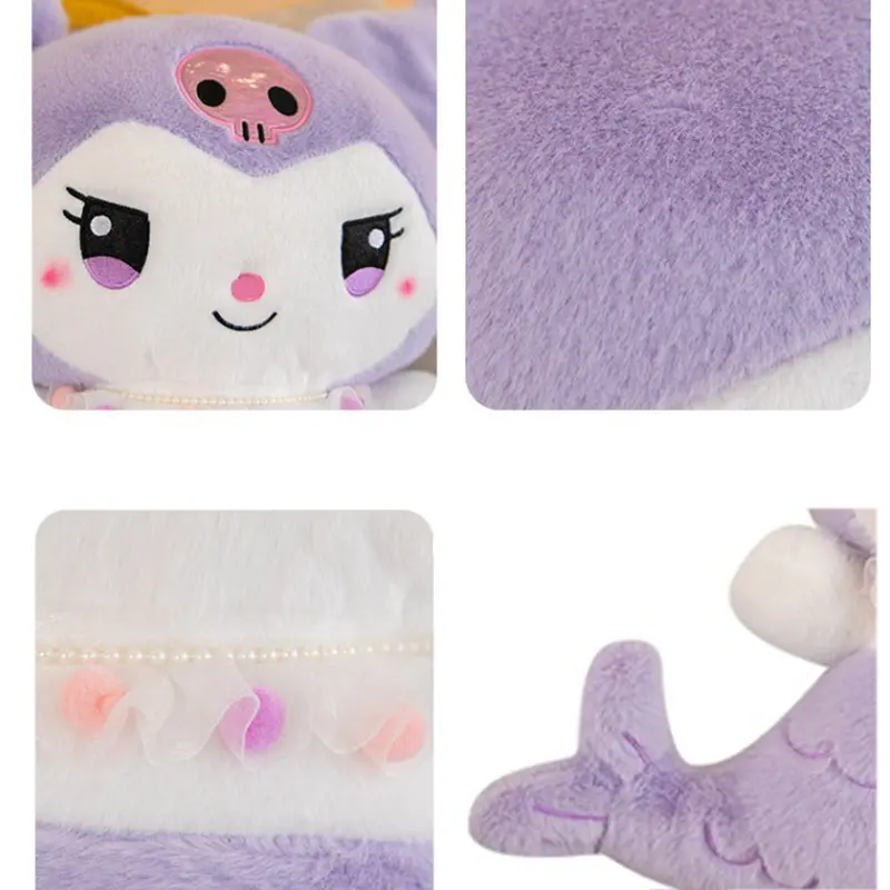 Sanrio Plush Kawaii Hello Kitty Doll My Melody Kuromi Plushie Cinnamoroll Pochacco Mermaid Plush Toys Cute Doll Gifts for Kids