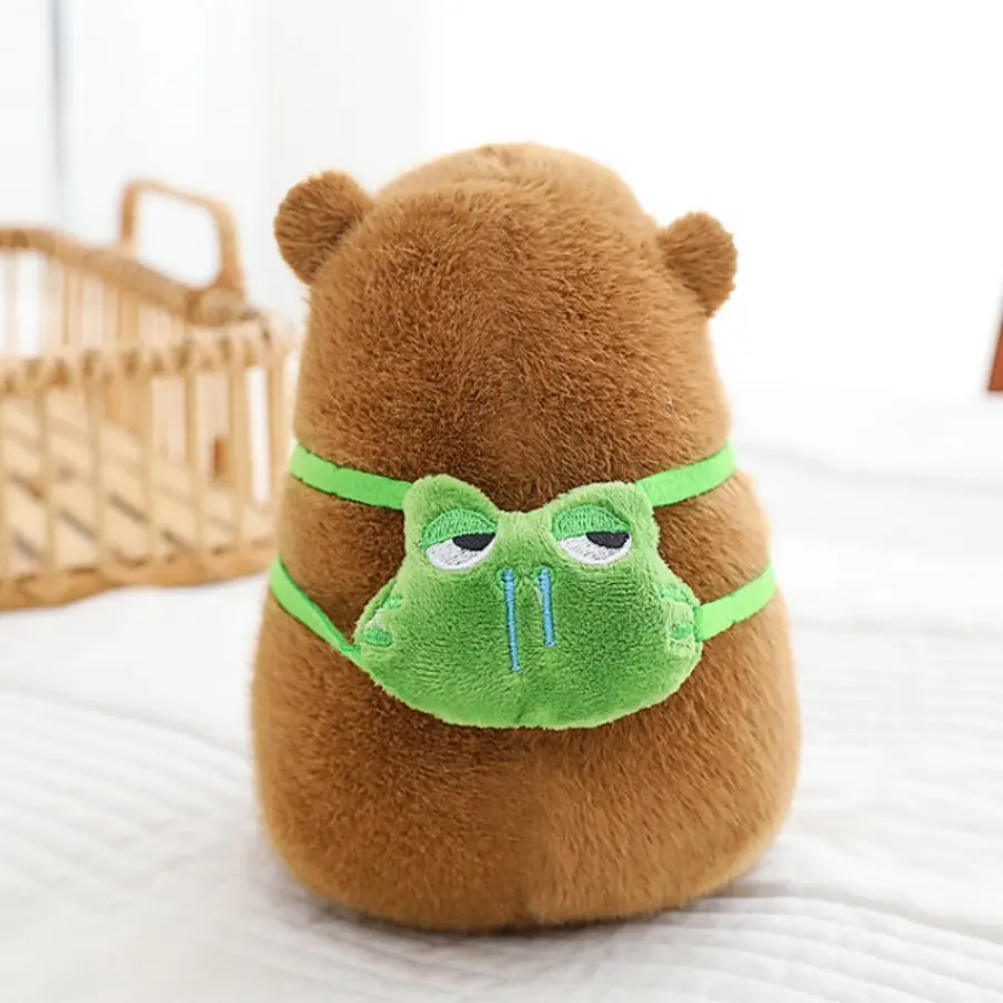 20cm Capybara Plush Toy Stuffed Animal Plushies Capibara with Strawberry Hat Turtle Backpack Kapibala Soft Doll Christmas Gift