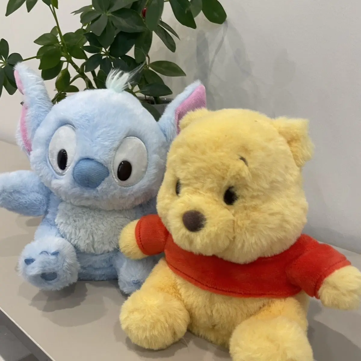 Trendy  Dancing Pooh Bear Stitch Plush Toy Voice Activated Cute Cartoon Doll Kawaii Gift for Anime Fans