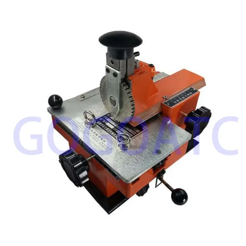 Manual Steel Embossing Machine Metal Aluminum Alloy Name Plate Dog Tag ID Card Stamping Label Engrave tool 1 Gear