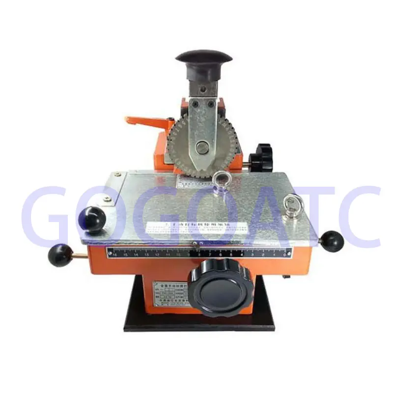 Manual Steel Embossing Machine Metal Aluminum Alloy Name Plate Dog Tag ID Card Stamping Label Engrave tool 1 Gear