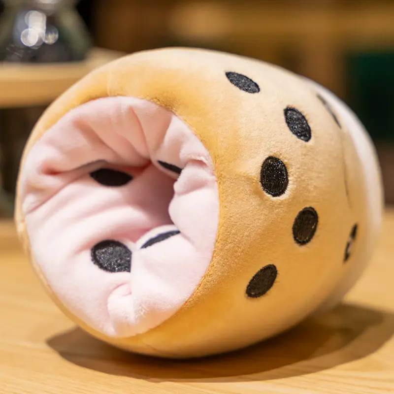 New Reversible Boba Plush Toys Double-Sided Bubble Tea Soft Doll Stuffed Two-sided Boba Milk Tea Toy Xmas Gifts for Kids