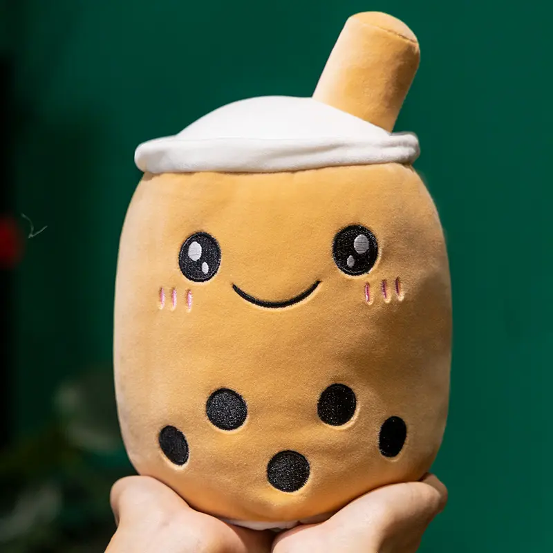 New Reversible Boba Plush Toys Double-Sided Bubble Tea Soft Doll Stuffed Two-sided Boba Milk Tea Toy Xmas Gifts for Kids