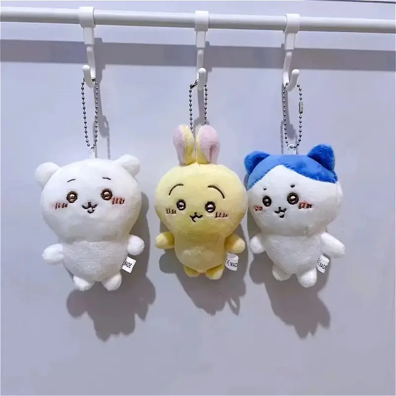 New Cartoon Anime Chiikawa Keyring Kawaii Hachiware Plush Pendant Usachijiy Doll School Bag Pendant Accessories Kids Toys Gifts