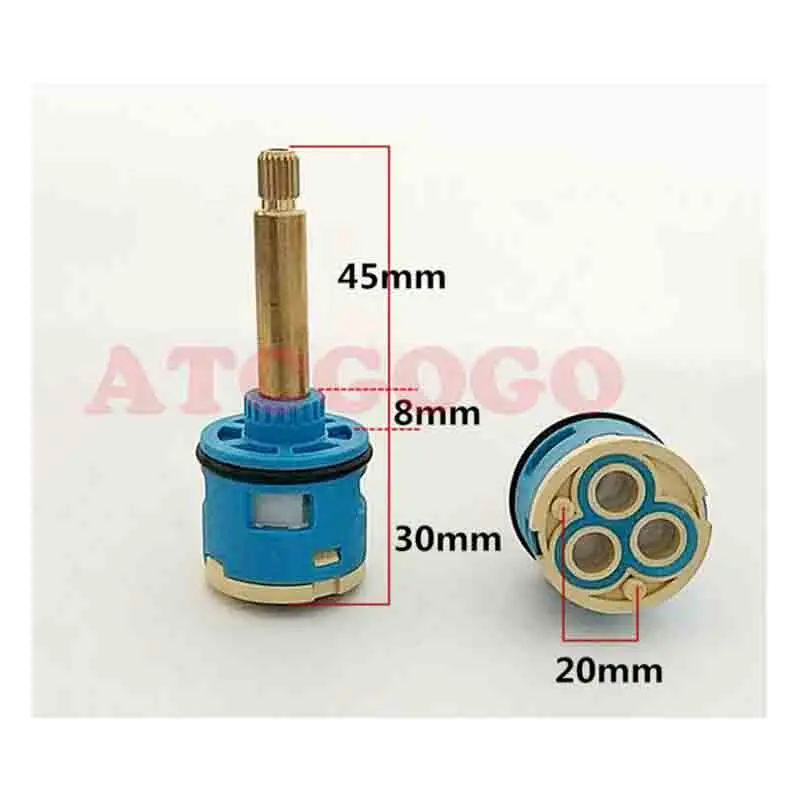 Shower room faucet  cartri accessories ceramic plate hot and cold water mixing three-stage three-hole water separator  cartridge
