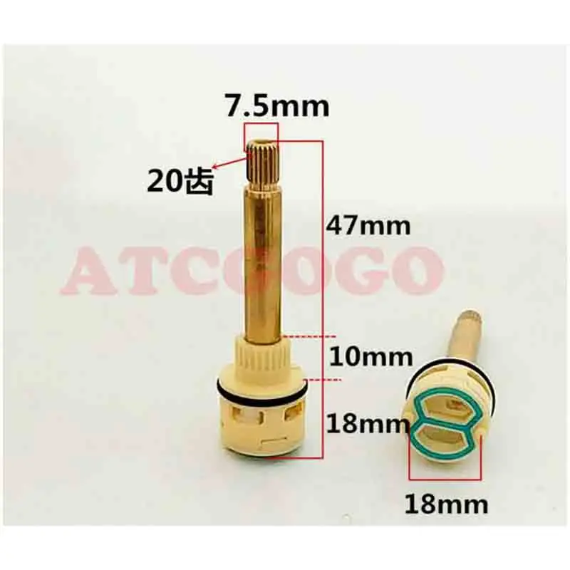 Shower room faucet  cartri accessories ceramic plate hot and cold water mixing three-stage three-hole water separator  cartridge