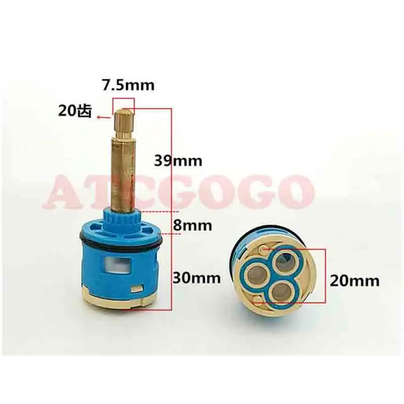 Shower room faucet  cartri accessories ceramic plate hot and cold water mixing three-stage three-hole water separator  cartridge