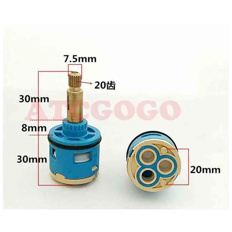 Shower room faucet  cartri accessories ceramic plate hot and cold water mixing three-stage three-hole water separator  cartridge
