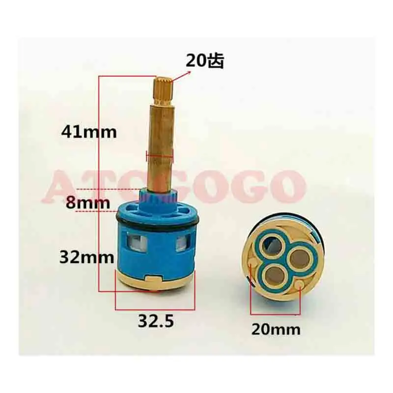 Shower room faucet  cartri accessories ceramic plate hot and cold water mixing three-stage three-hole water separator  cartridge