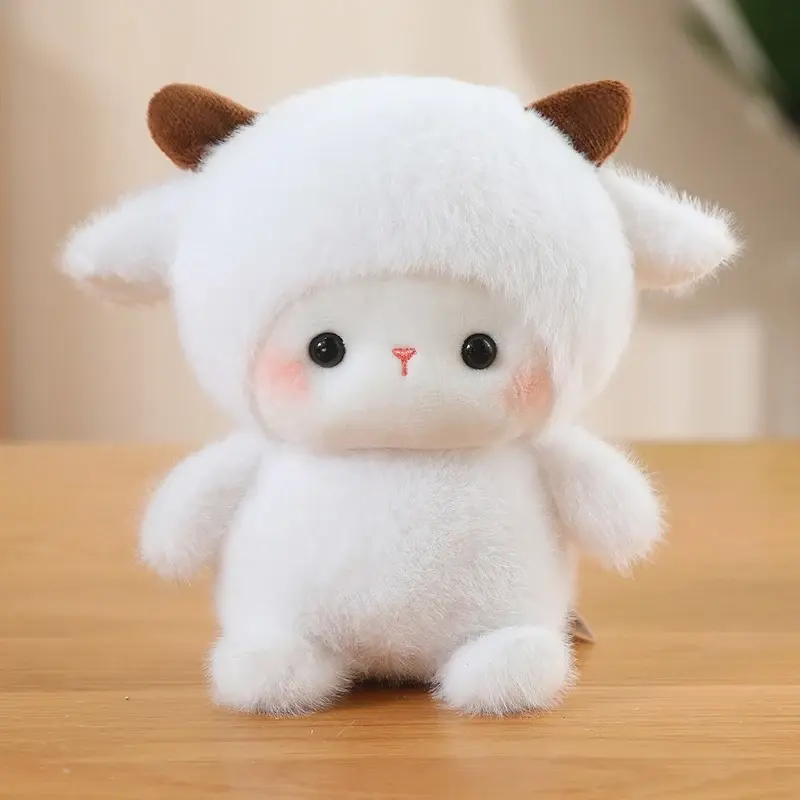 14 Styles Mini Cuddly Desktop Pets Plush Toys Soft Fluffy Baby Animals Doll Cartoon Fox Rabbit Elephant Panda Toys Room Decor