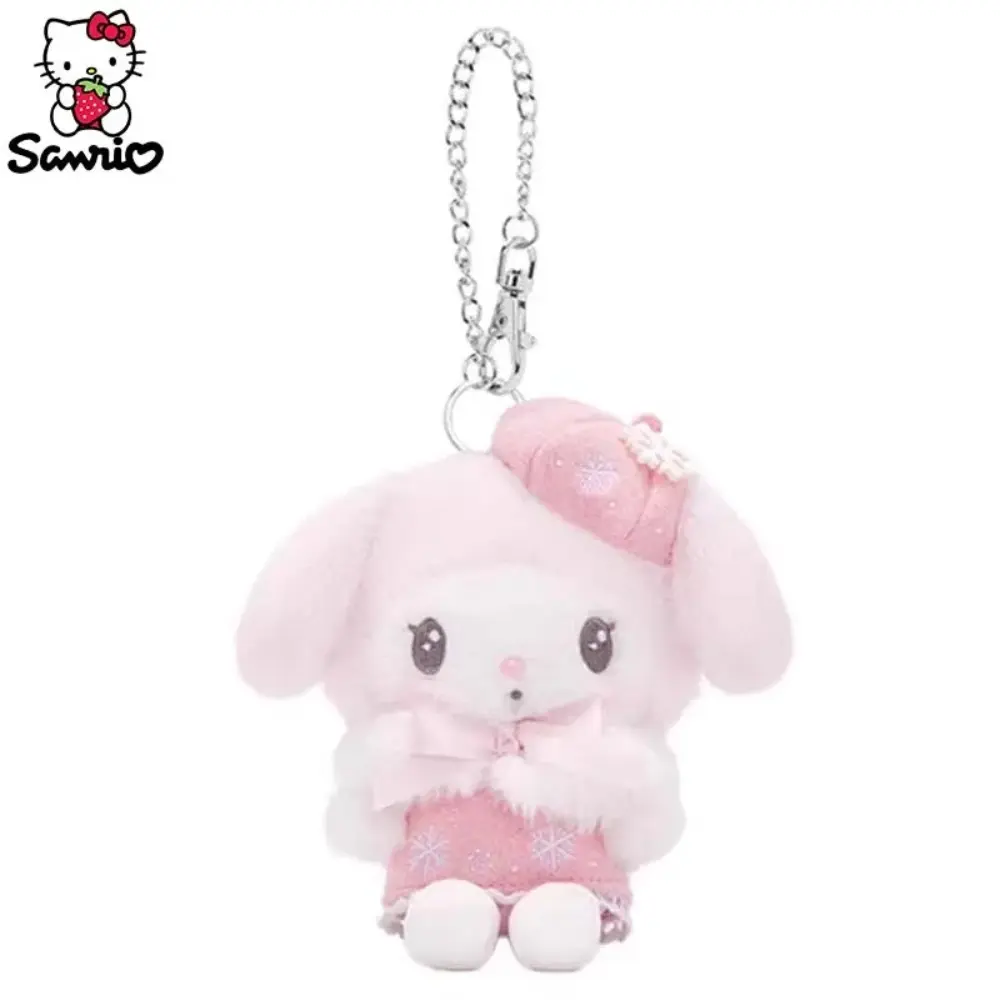 Sanrio Plush Toy Hello Kitty Kuromi Plush Toy Cinnamoroll Keyring Doll My Melody Backpack Pendant Girl Holiday Gift