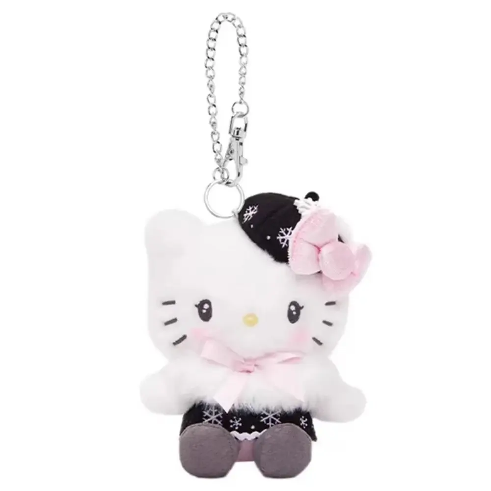 Sanrio Plush Toy Hello Kitty Kuromi Plush Toy Cinnamoroll Keyring Doll My Melody Backpack Pendant Girl Holiday Gift