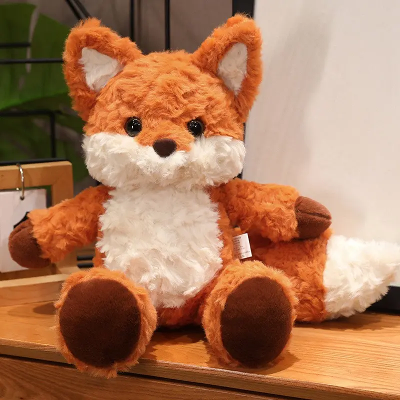 35cm/50cm Cute Fluffy Fox Plush Toy Soft Cartoon Orange Foxes Stuffed Doll Baby Appease Children Birthday Gift