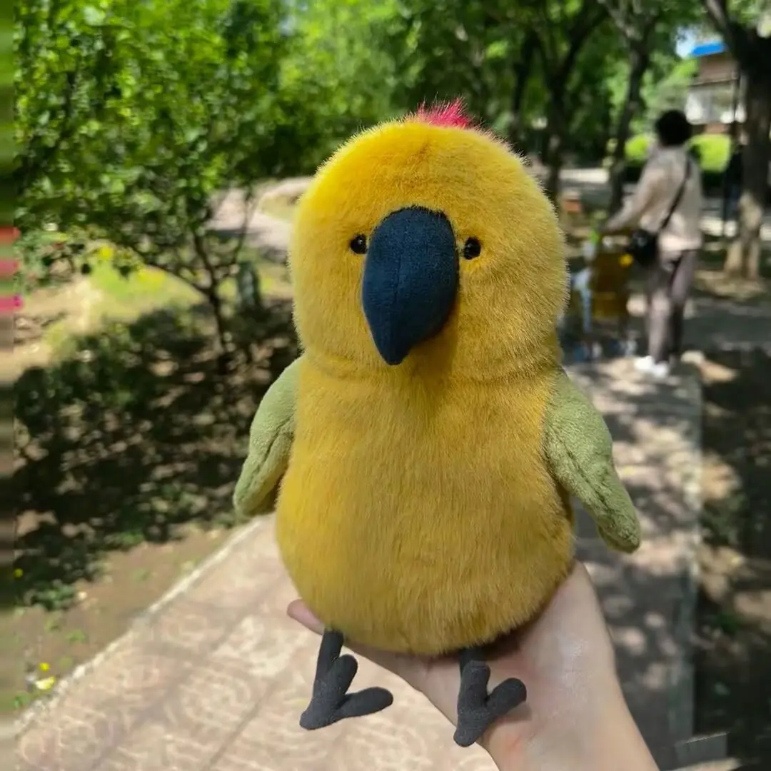 Adorable New Budgerigar parrot Plush Doll Fun Yellow parrot Stuffed Toy