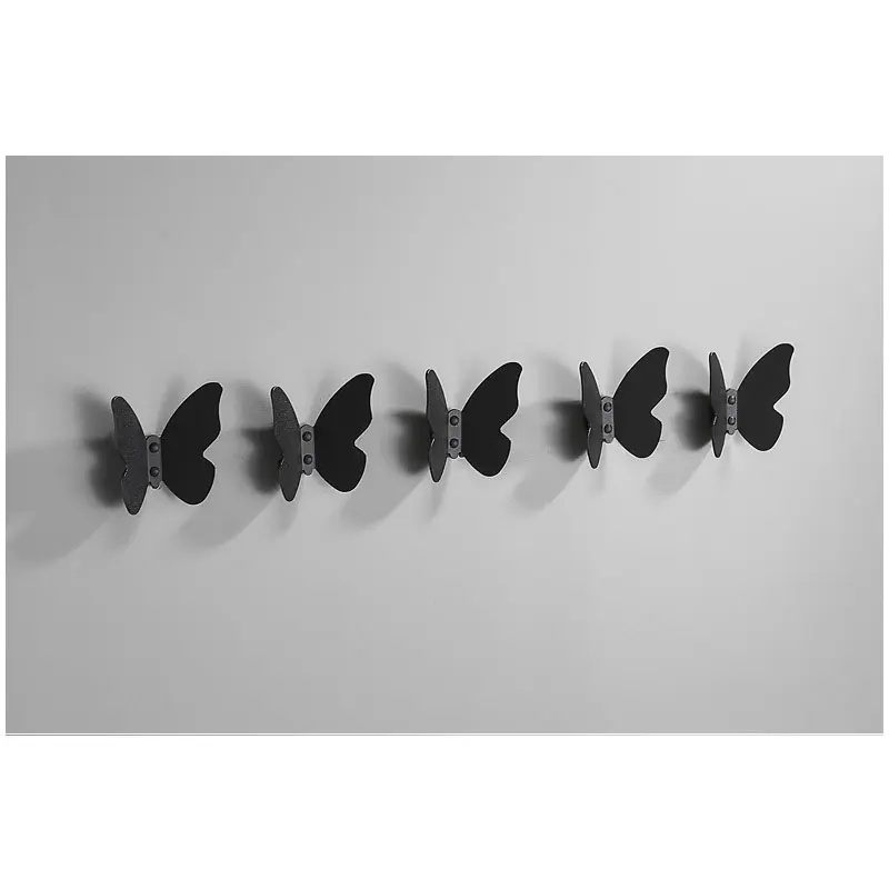 Creative Space Aluminum Hook Butterfly Hook Coat Hook Bedroom Decoration Three-dimensional Butterfly Single Hook Bathroom Door
