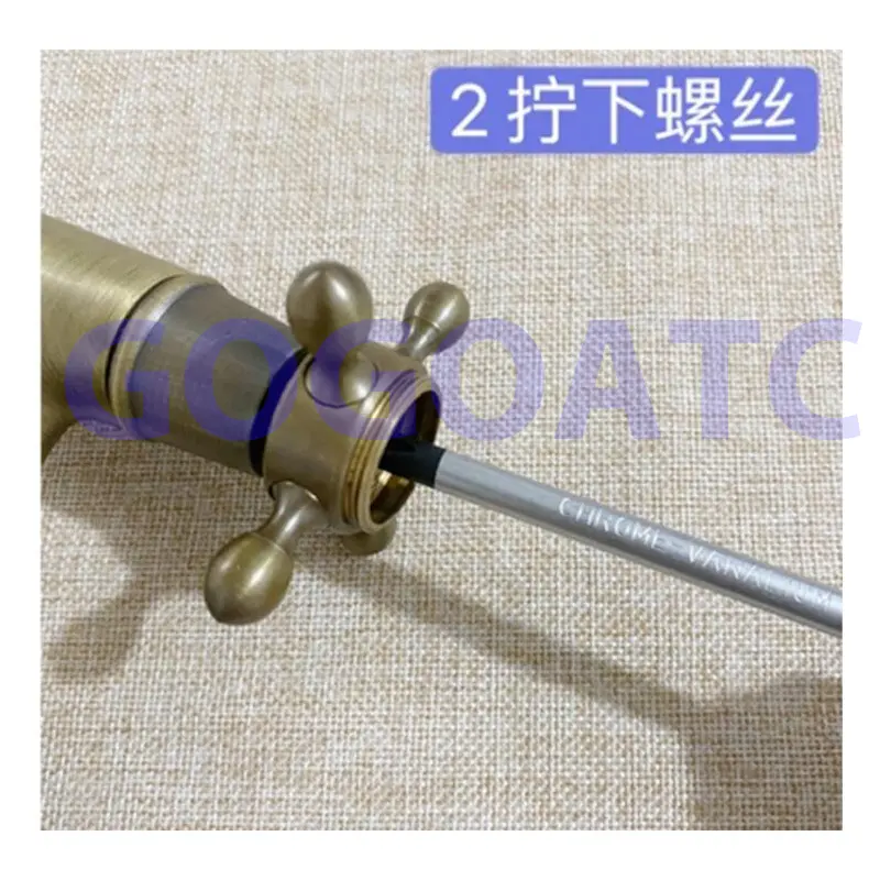 All copper faucet handle cross plum blossom hand wheel antique double-handle faucet valve core