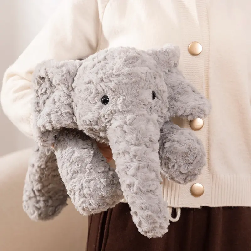 Cartoon Fluffy Elephant Stuffed Animals Plush Toy Kawaii Soft Hugging Plushies Pillows for Baby Kids Girls Birthday Gift Xmas