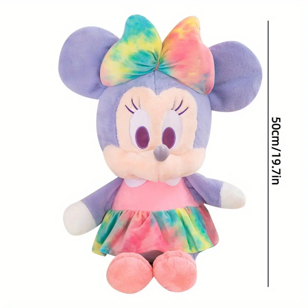 Disney Mickey and Minnie plush toys with colorful patterns, suitable as gifts for birthdays and holidays.