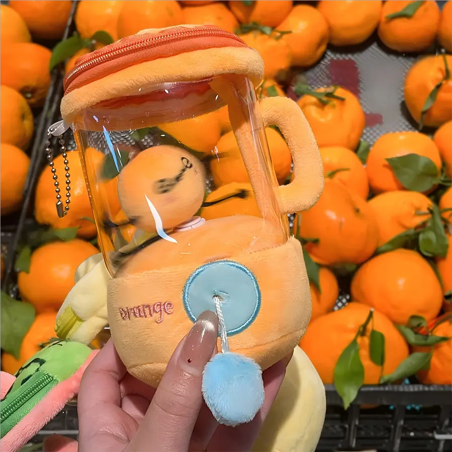 Fun Drawstring Rotating Plush Toys Fruit Juicer Watermelon Banana Orange Play House Interactive Toy for Kids Baby Birthday Gifts
