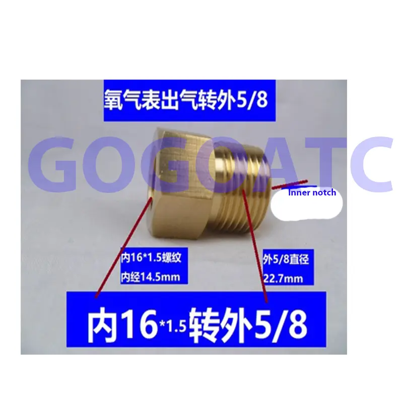 G5/8 turn outside G1/4 G5/8 turn G3/8 G5/8 turn 4 points G1/2 oxygen gauge pressure reducing valve Cylinder adapter