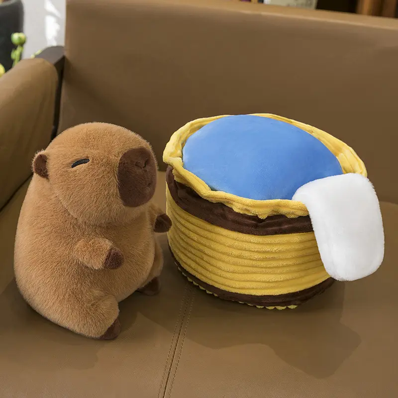 Take a Shower Capybara Plush Toy Stuffed Animals Pillow Hugging Toy Creative Trick Home Decor Play House for Kids Birthday Gifts