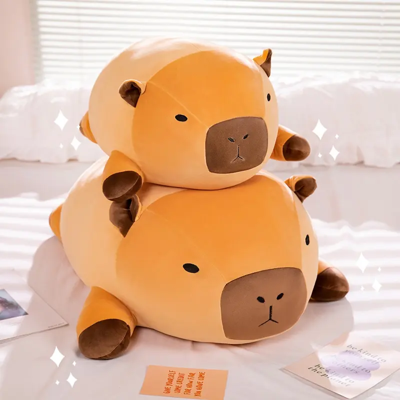 New 40-80cm Lying Capybara Animal Super Soft Dolls Throw Pillow Back Cushion Cartoon Toys Girls Boys Christmas Gifts Home Decor