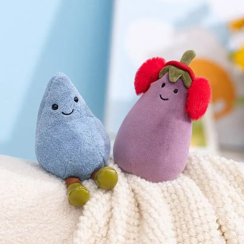 New Vampire Eggplant Raindrop Doll Simulation Filled Plush Toy Cartoon Anime Cute Children's Birthday Gift Fun Doll