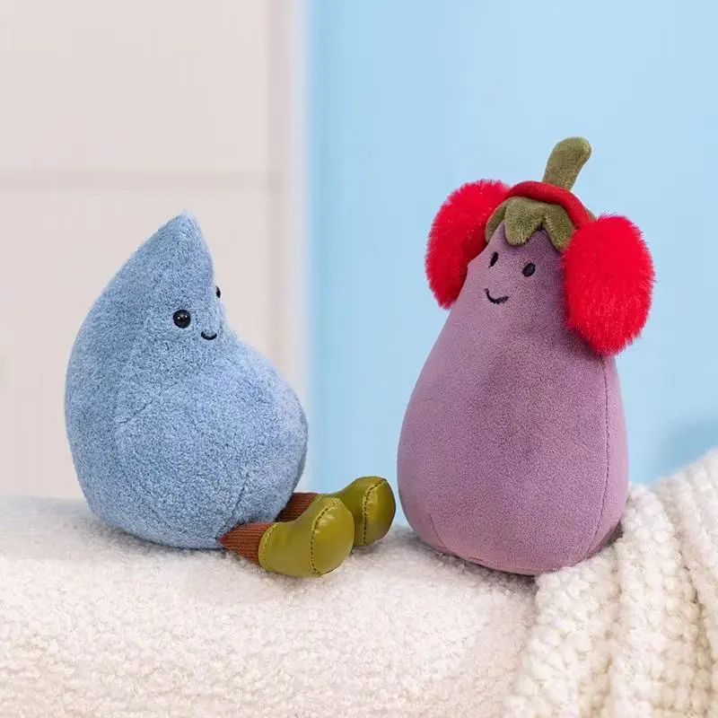New Vampire Eggplant Raindrop Doll Simulation Filled Plush Toy Cartoon Anime Cute Children's Birthday Gift Fun Doll