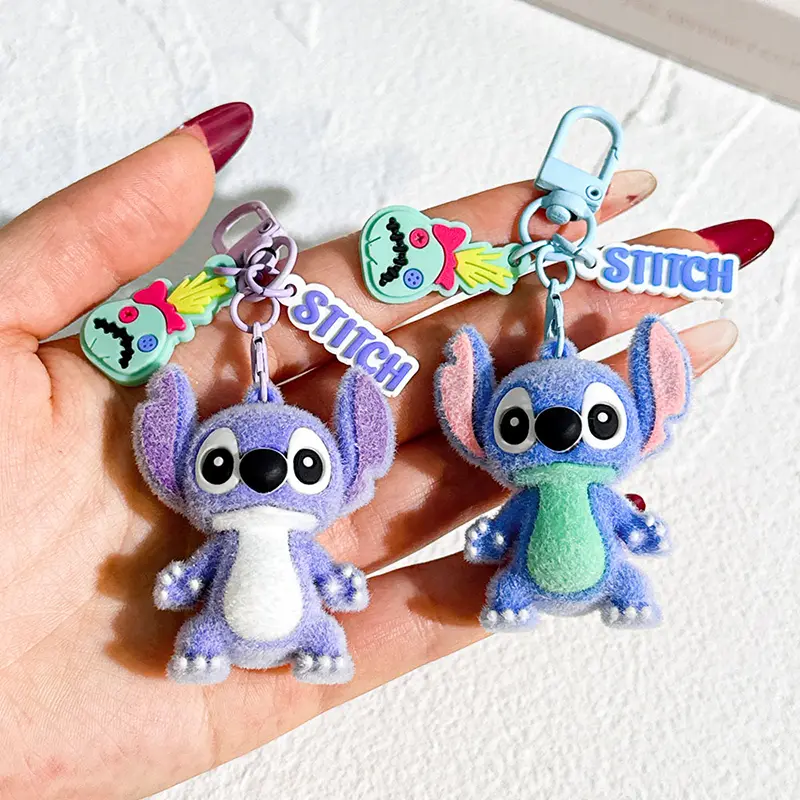 Lilo & Stitch Toys Keychian Anime Stitch Pendant Keychain Sweet Pink Angel Keychian Women Car Keyring Girl Birthday Gift New