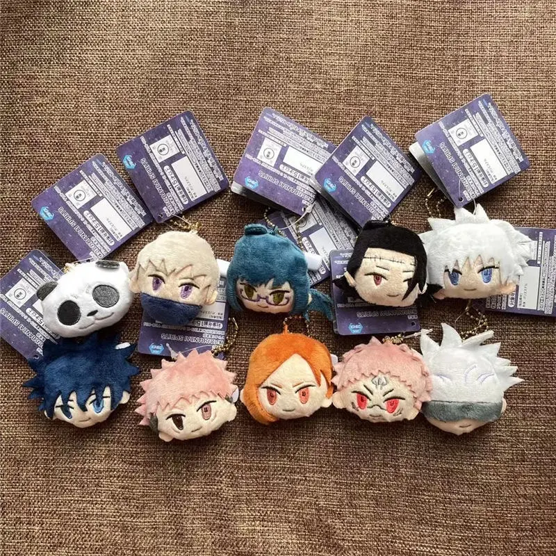 Anime Jujutsu Kaisen Merchandise Mini Plush Toy Keychain With Pin Itadori Yuji Gojo Satoru Panda Backpack Pendant Special Gifts