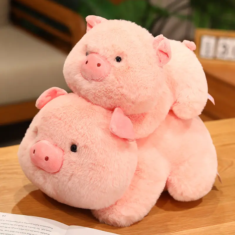 25cm/9.84in Funny Tuantuan Pig Plush Toy Lying Pig Doll Sleep Pillow Cartoon Flush Pig Doll Toys Girls Birthday Gifts Room Decor