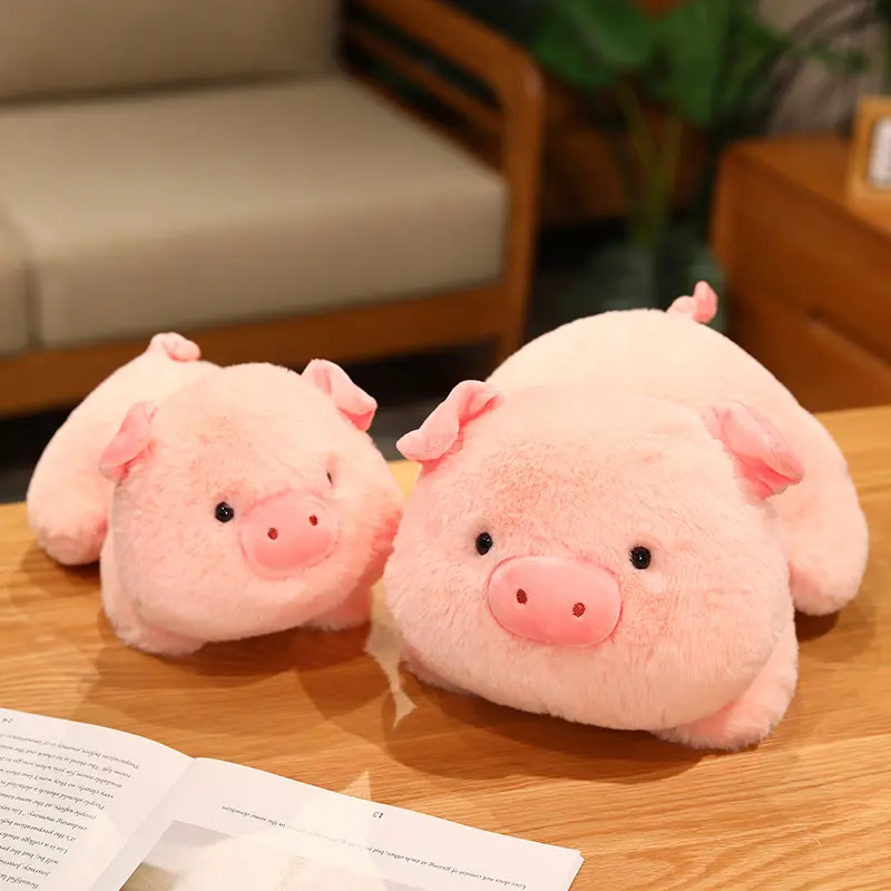 25cm/9.84in Funny Tuantuan Pig Plush Toy Lying Pig Doll Sleep Pillow Cartoon Flush Pig Doll Toys Girls Birthday Gifts Room Decor
