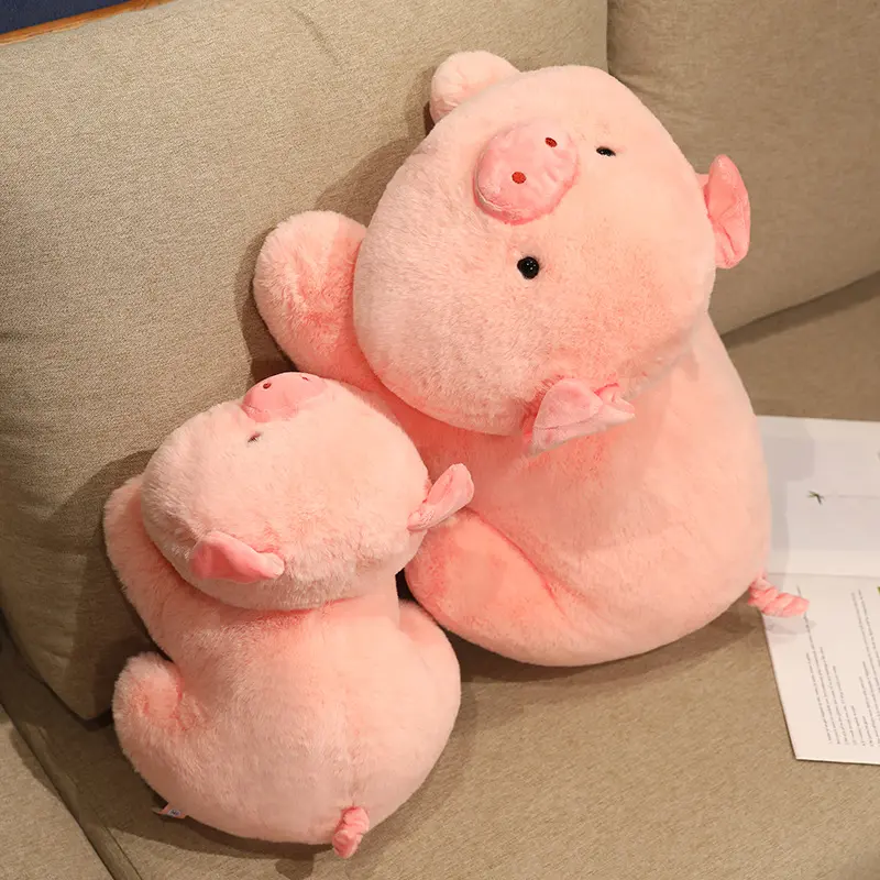 25cm/9.84in Funny Tuantuan Pig Plush Toy Lying Pig Doll Sleep Pillow Cartoon Flush Pig Doll Toys Girls Birthday Gifts Room Decor