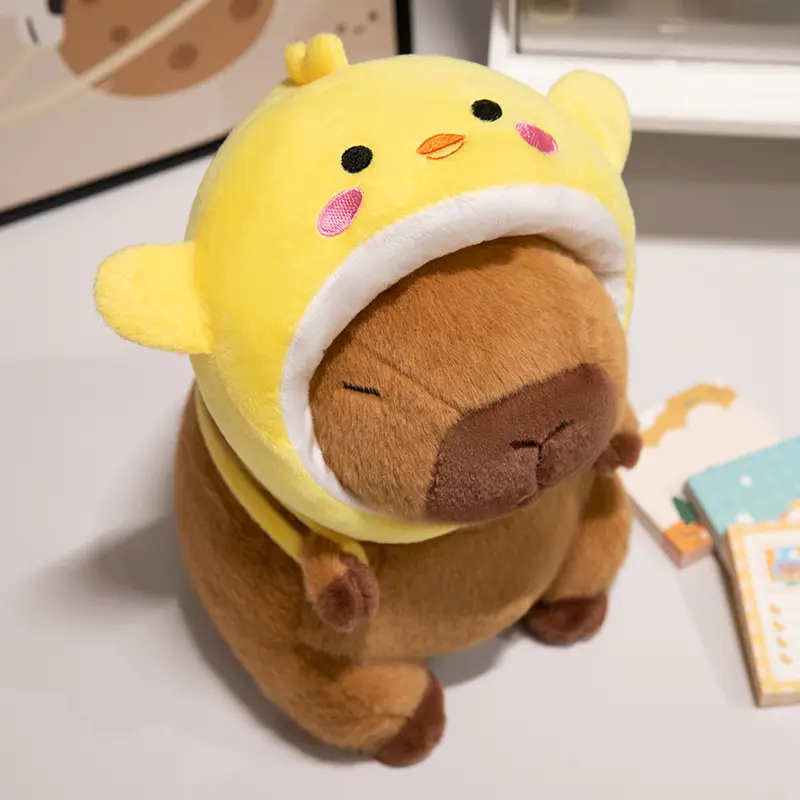 Cute Shark,Chicken,Pig,Dinosaur Headwear Backpack Capybara Plush Toy Cute Animal Costume Soft Stuffed Toy Birthday Gift for Kids