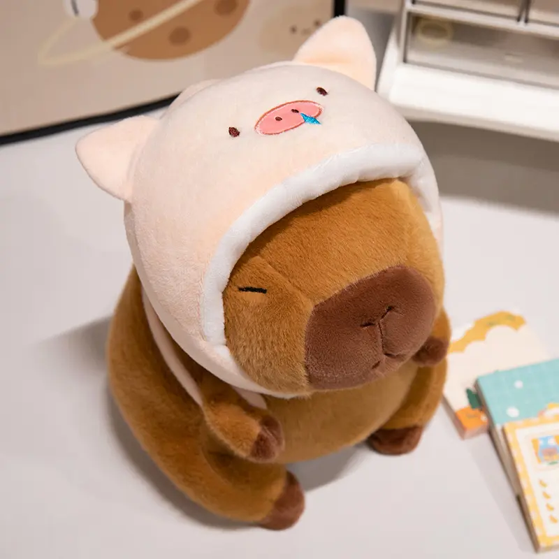 Cute Shark,Chicken,Pig,Dinosaur Headwear Backpack Capybara Plush Toy Cute Animal Costume Soft Stuffed Toy Birthday Gift for Kids