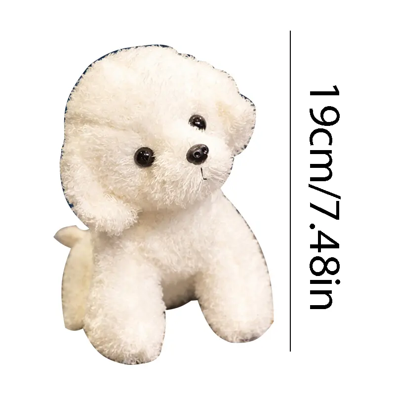1pc19cm/7.48in curly hair teddy dog simulation doll net red nose ga poodle plush toys companion puppy gift gift white dog doll p
