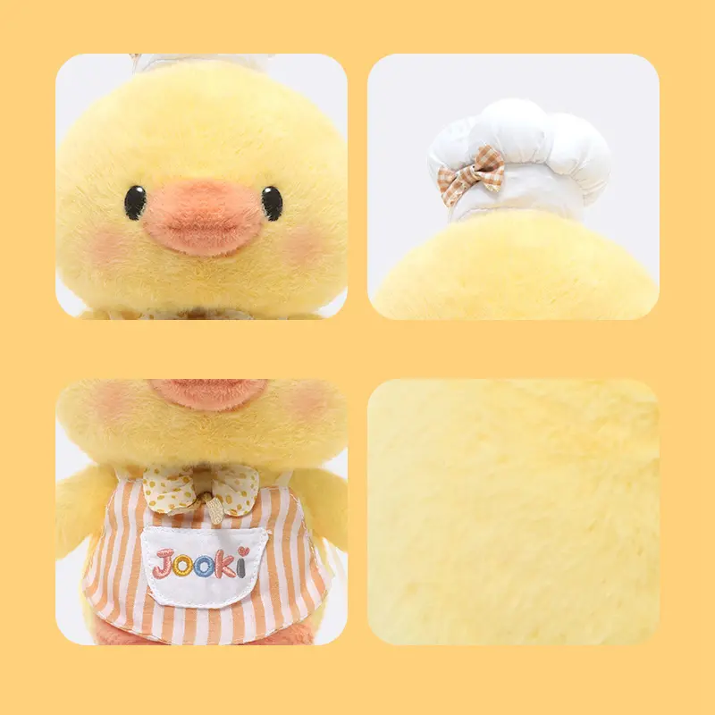 Cute Stuffed Toys Yellow Duck Chef's Cap Plush Duck Toys Fun Duck Doll Kawaii Animal Room Decor for Parties Perfect Gift for Kid
