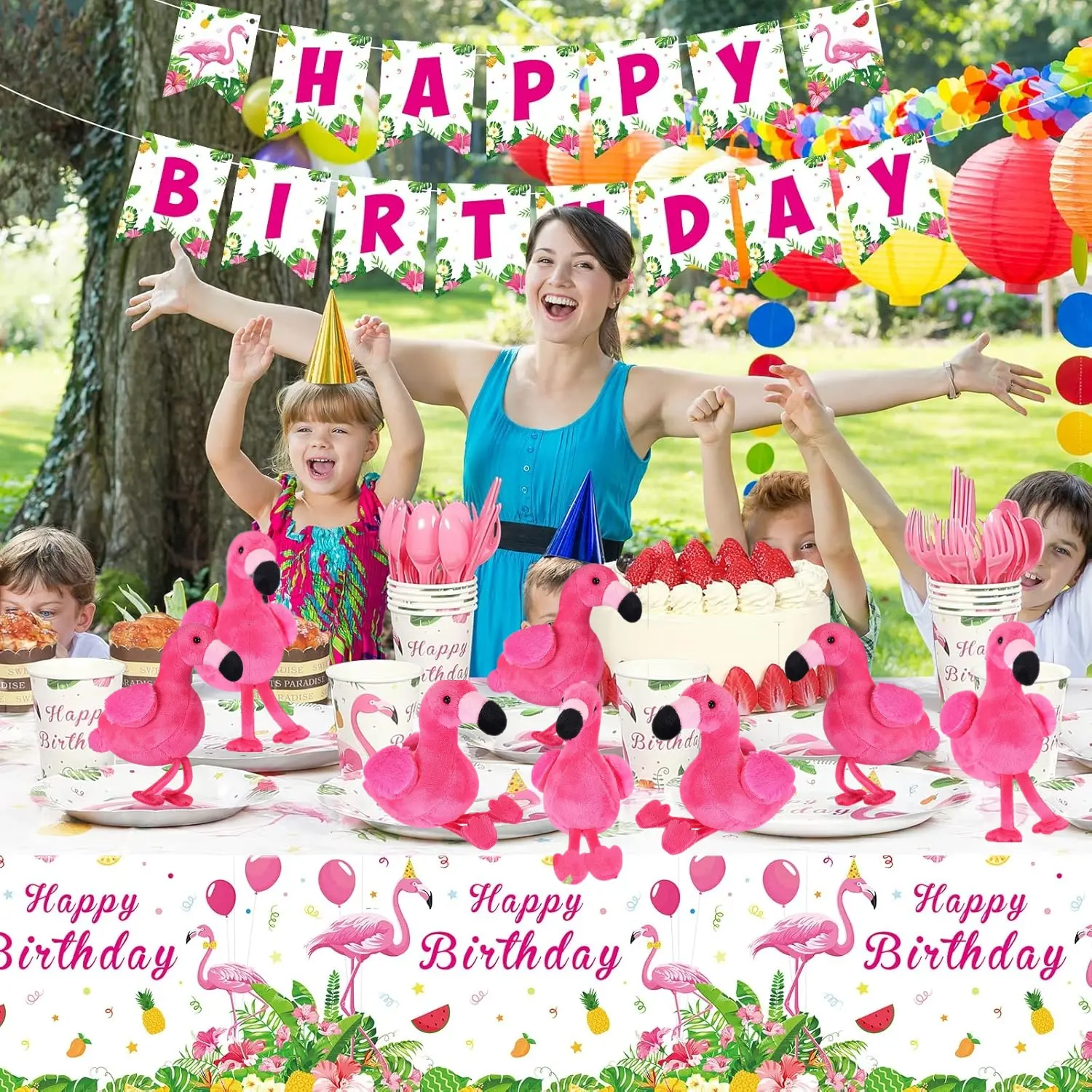 6/12PCS Mini Stuffed Flamingo 15cm Flamingo Plush Toys Bulk for Birthday Party Favor Goodie Bag Summer Christmas Tree Decoration
