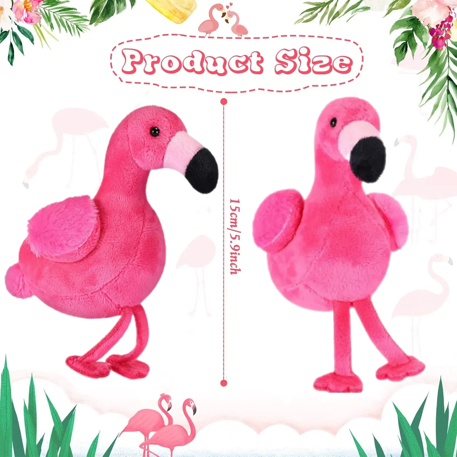 6/12PCS Mini Stuffed Flamingo 15cm Flamingo Plush Toys Bulk for Birthday Party Favor Goodie Bag Summer Christmas Tree Decoration