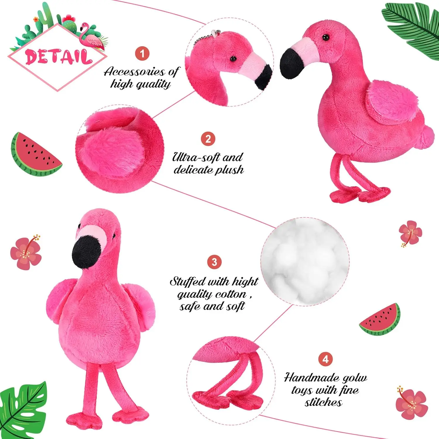 6/12PCS Mini Stuffed Flamingo 15cm Flamingo Plush Toys Bulk for Birthday Party Favor Goodie Bag Summer Christmas Tree Decoration