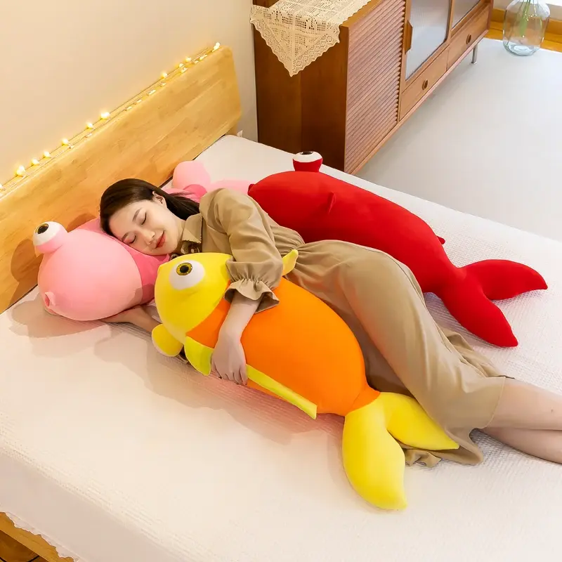 Cute Marine Animals, Clownfish, Plush Toys, Goldfish Dolls Plant Stuffed Doll Holidays Props Decorative Throw Pillow for Kids