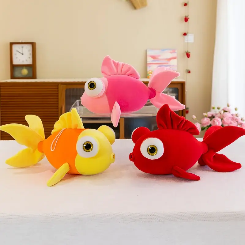 Cute Marine Animals, Clownfish, Plush Toys, Goldfish Dolls Plant Stuffed Doll Holidays Props Decorative Throw Pillow for Kids