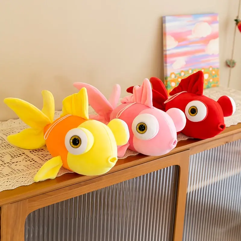 Cute Marine Animals, Clownfish, Plush Toys, Goldfish Dolls Plant Stuffed Doll Holidays Props Decorative Throw Pillow for Kids