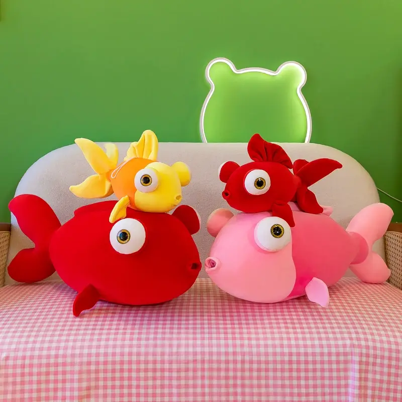 Cute Marine Animals, Clownfish, Plush Toys, Goldfish Dolls Plant Stuffed Doll Holidays Props Decorative Throw Pillow for Kids