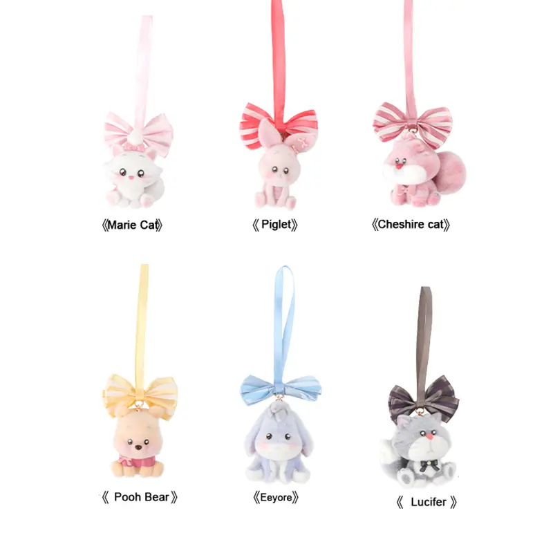 Disney Eeyore Flocking Doll Toy Keychain Pooh Bear Sitting Stuffed Cute Animal Cartoon Backpack Hanging Decor Kids Holiday Gifts