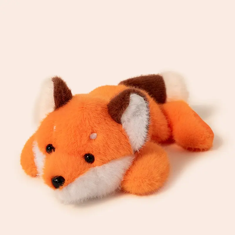 Mini Cute Cartoon Stuffed Animal Little Kitten Fox Crocodile Fluffy Raccoon Plush Toy Desktop Ornaments Learning Accompany Doll