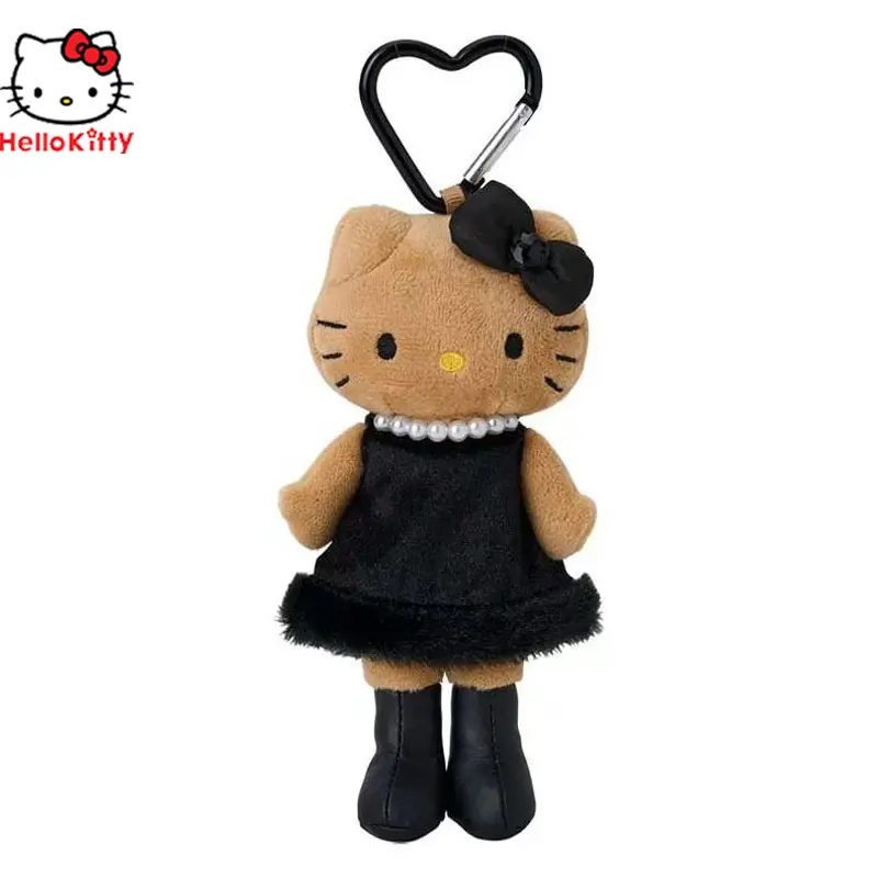 Kawaii Sanrio Long Legs Hello Kitty Leopard Print Cute Keychain Cute Cartoon Doll Toy Backpack Pendant Kids Birthday Gifts Girls